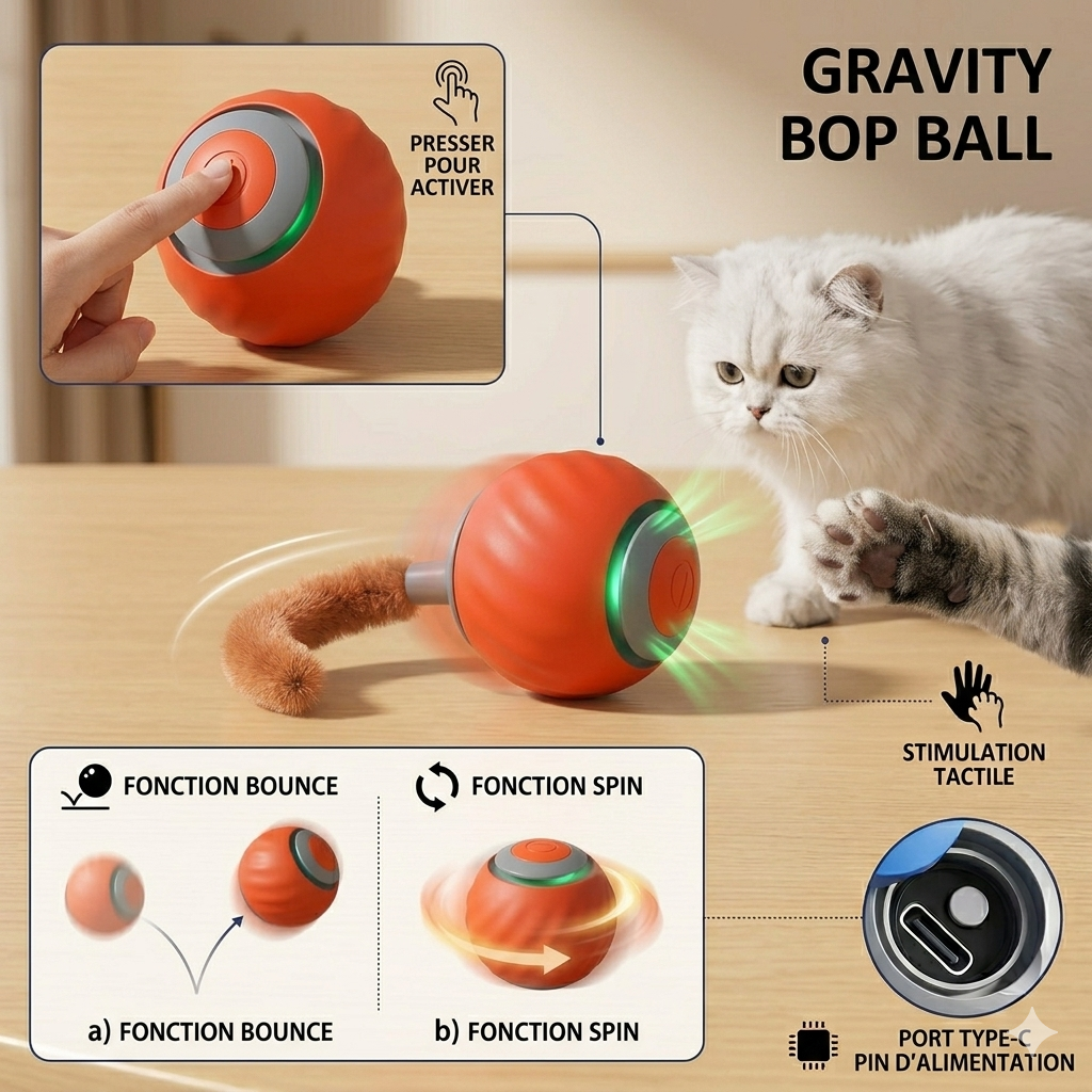 Balle Taquin Interactive pour Chat