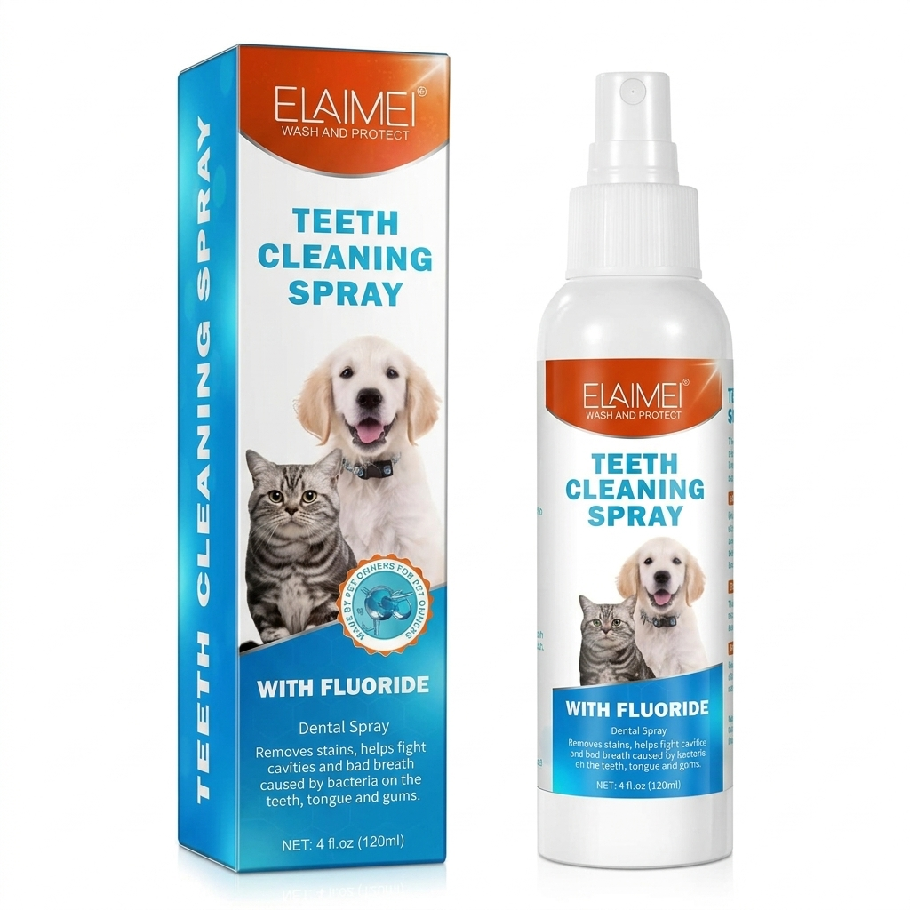 Spray Buccal Haleine Fraîche pour Chien et Chat - Soin Dentaire sans Rinçage